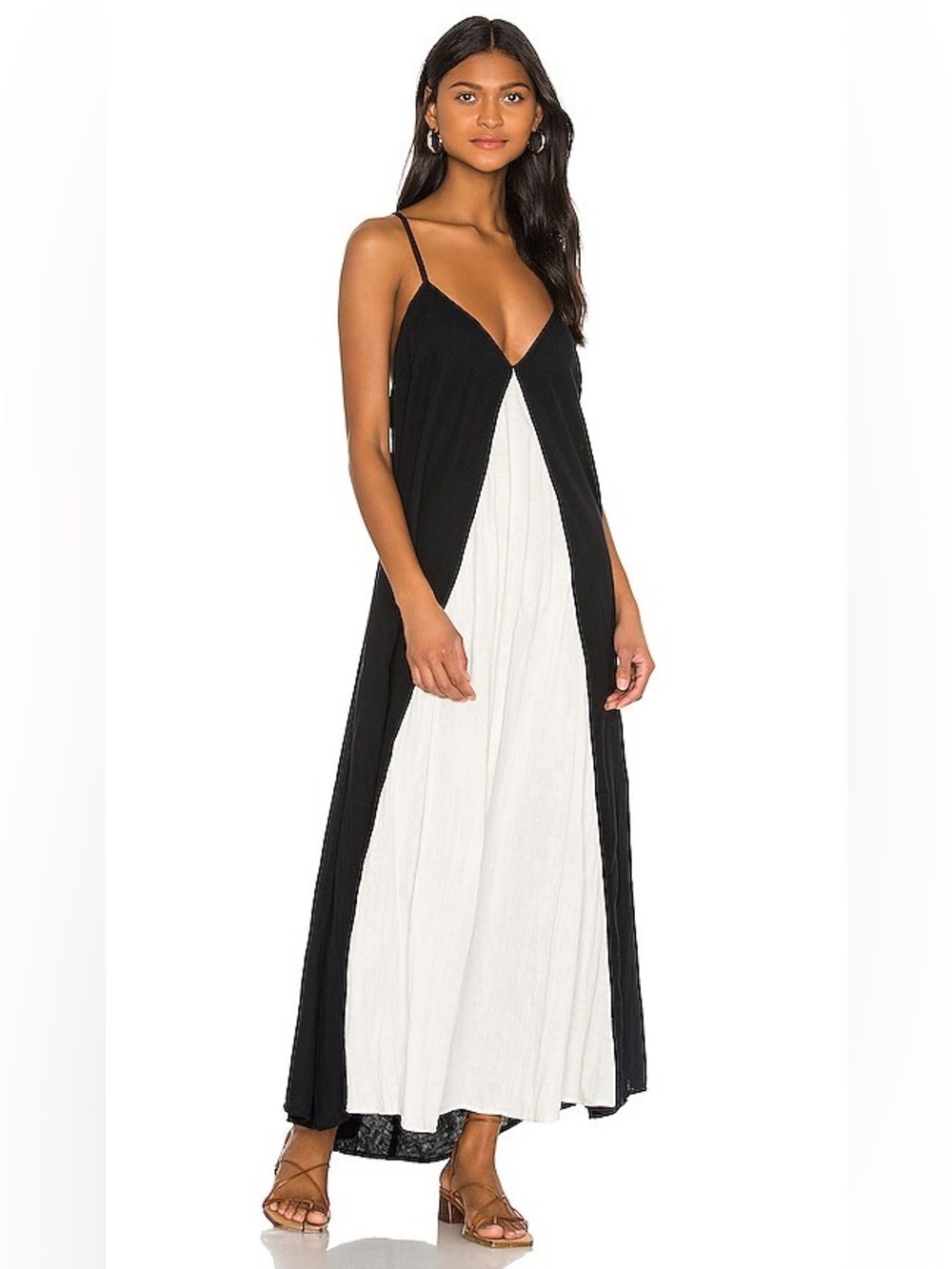Mara Hoffman Miro Dress Cream Black Organic Cotton Maxi Dress Size S